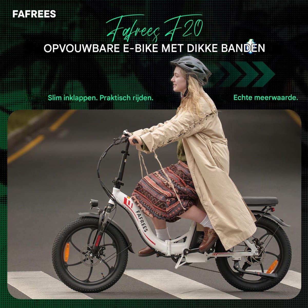 Fafrees F20 Elektrische Vouwfiets | E-Bike| 20 x 3.0 Inch Dikke Banden | 36V 18Ah Lithium Accu | 250 W Motor | Maximaal 25/u | Maximaal bereik 130km | Shimano 7 versnellingen | 20 Inch opvouwbare City Commuter E-Bike | Zwart thumbnail 7
