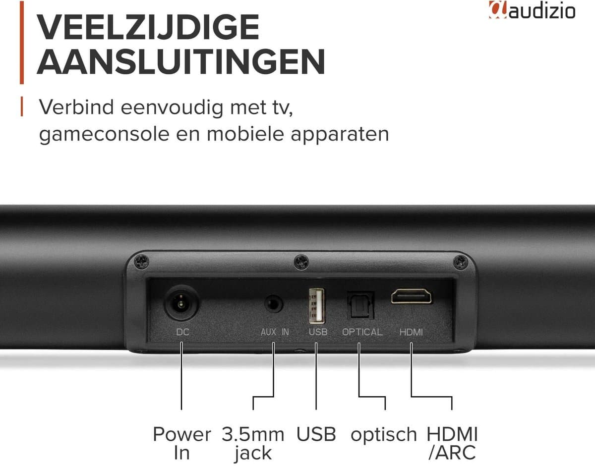 Soundbar - Audizio SB96WS - HDMI-ARC - Bluetooth - 180W - Optisch - Soundbar met draadloze subwoofer thumbnail 7