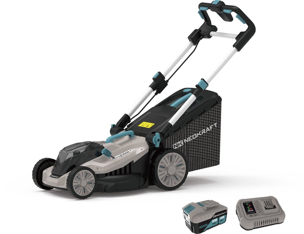 Neokraft - 40V Accu grasmaaier - 43cm maaibreedte - 5 Instelbare hoogtes - Incl 50L opvangbak - incl. accu & lader