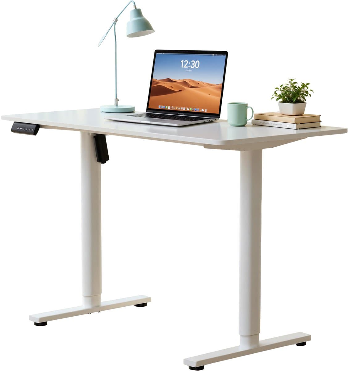 Phreeze Zit Sta Bureau Elektrisch - 120 x 60 cm - Computer Tafel - Geheugenstanden - In Hoogte Verstelbaar - Ergonomisch - Thuiswerkplek & Kantoor - Wit thumbnail 4