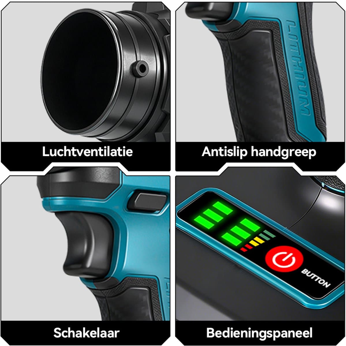 ONEVAN Accu Bladblazer - Stofzuiger - 2-in-1 - luchtsnelheid 350 km/u - Borstelloze Bladblazer - Handstofzuiger - Draagbare Stofblazer - voor Bladeren en Tuinafval, Auto thumbnail 4