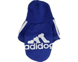 Adidog Hoodie - Hondentrui Maat XXXL - Blauw - Hondenkleding - Gewicht Hond 7 tot 10 KG