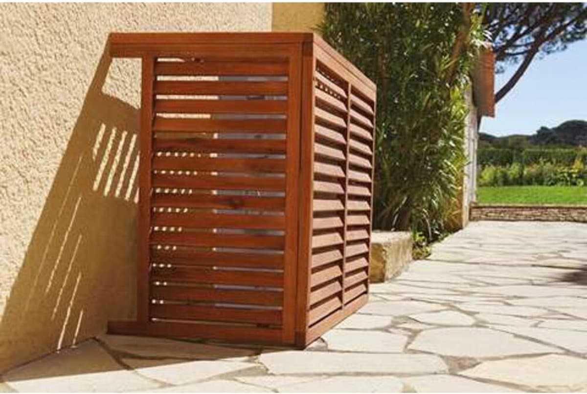 Linum - Buitenunit - Omkasting - Split Units - Airco - Airconditioning - Premium Model - Large - 950x1000x510MM - Behandeld Hout