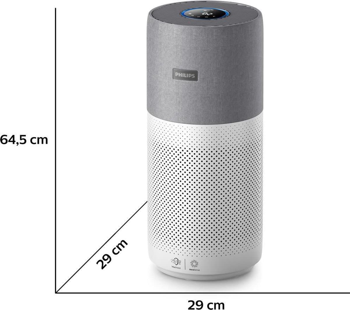 Philips 3000i Series AC3033/10 - Luchtreiniger met HEPA Filter voor XL-ruimten - 520 m³/u - Wit / Grijs - App Connected thumbnail 8