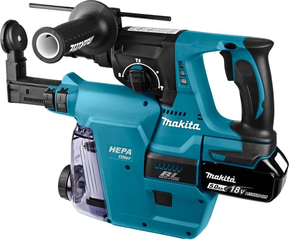 Makita DHR243RTJW: 18V combihamer met stofafzuiging thumbnail 7