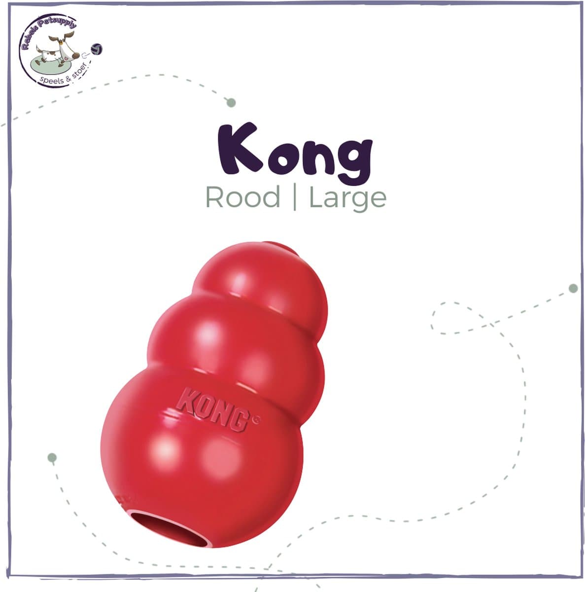 KONG Classic - Snackbal Honden Speelgoed - Rubber - 7.6 cm - Rood - Maat S thumbnail 4