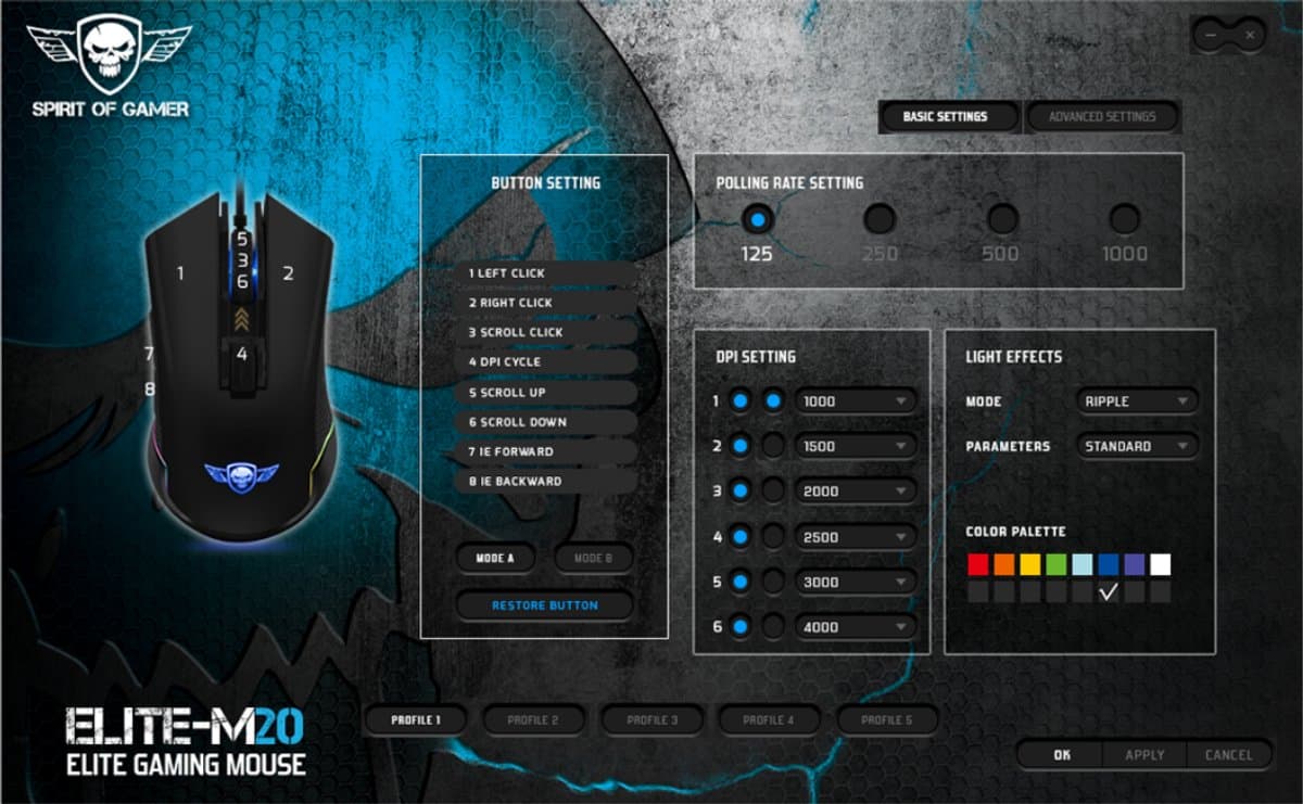Spirit of Gamer ELITE-M20 Bedrade Gaming Muis - Professionele Optische Sensor met RGB-verlichting en Programmeerbare Knoppen - Rechtshandig thumbnail 6