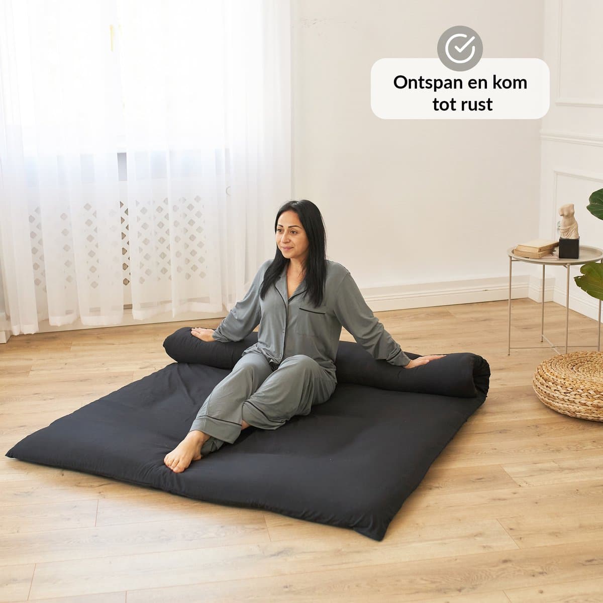 Futon Matras - Tatami Mat - Japans Vloermatras - Draagbaar en Oprolbaar Futon Matras -Comfortabele Slaapmatras - Futon Bed - Japanse Futon - Tweepersoons Futon Matras 140x200 thumbnail 5
