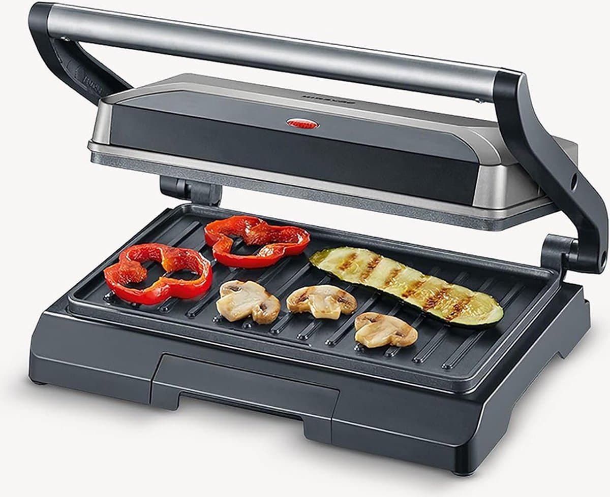 DailySupplies® Contactgrill - Tosti Apparaat - Tosti-ijzers - Panini Grill - Zwart met Zilver thumbnail 4