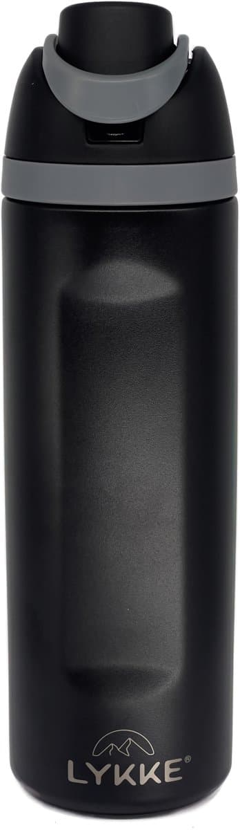 LYKKE® Freesip Lekvrij 3 Laagse Geïsoleerde RVS-fles met rietje voor sport, reizen en school BPA-vrije sportwaterfles, 20 oz, 570 ML, Zwart (Midnight) thumbnail 3