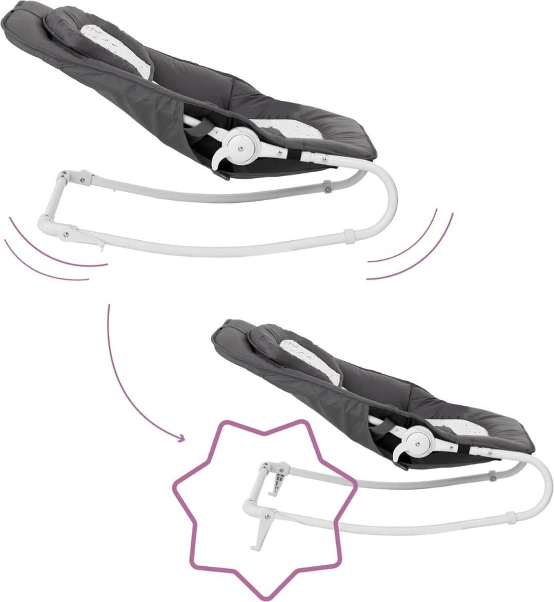 ApexArte® Elektrische Schommelstoel Baby - Baby Swing - Wipstoel Baby's met Speelboog - Grijs thumbnail 6