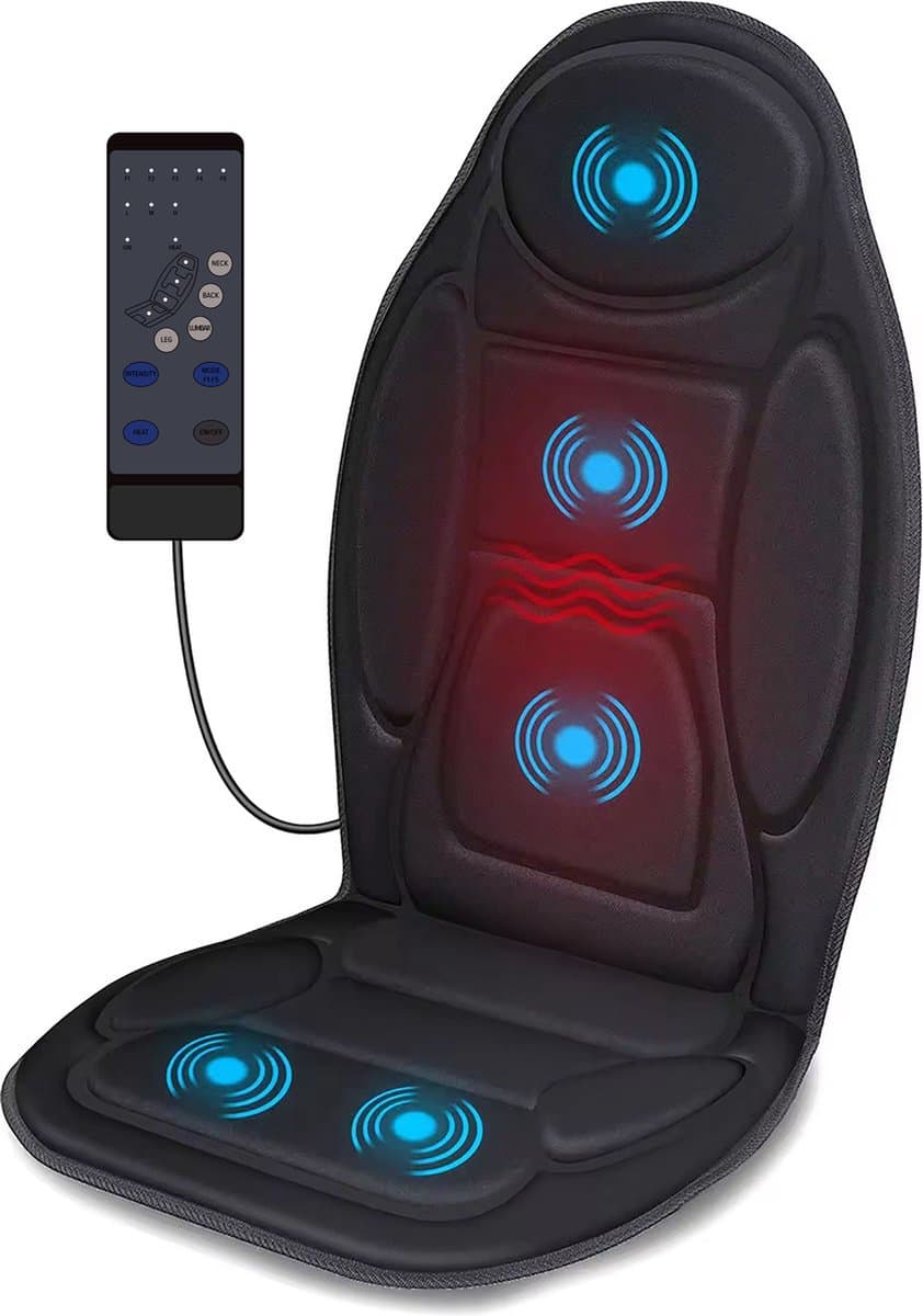 Good4You Massagestoel Auto - Massagekussen - Massage apparaat - Rug - Infrarood - Verwarmingsfunctie - Zwart