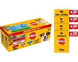 Pedigree Hondenvoer - Mix Selectie in gelei - Maaltijdzakjes - 40 x 100 g