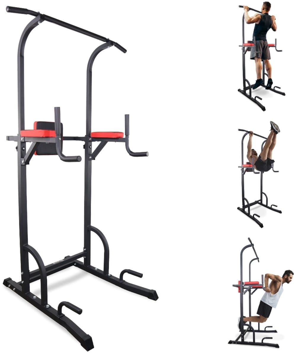 Mobiclinic MultiFit - Pull up station - Power Tower - Krachtstation - Dip station - Pull Up Bars - Fitness station - Verstelbare rugleuning - Stevig - Staal - Zwart thumbnail 2