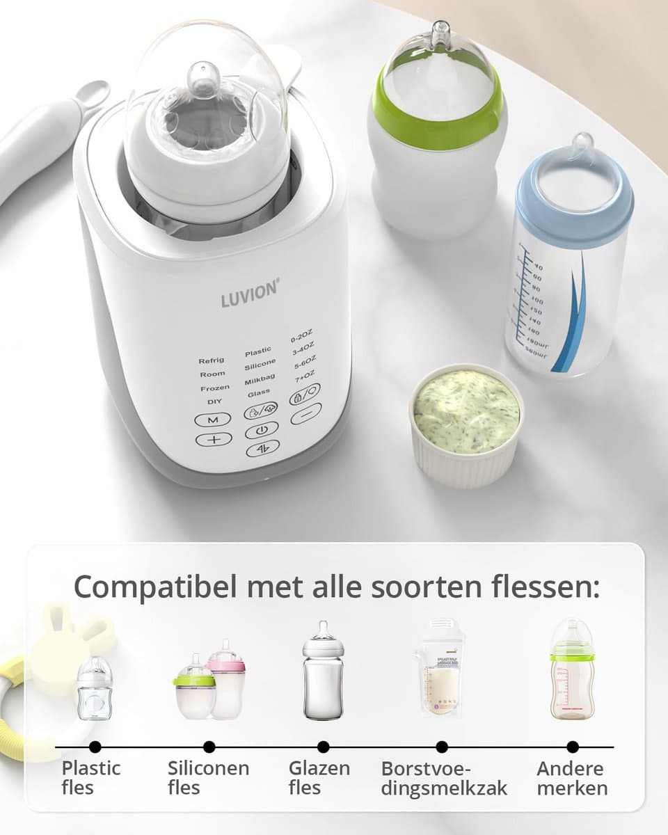 LUVION® Smartlift PRO Flessenwarmer - 60 in 1 Slimme Flessenwarmer – Makkelijk en precies in te stellen voor elk flesje - Het flesje komt automatisch omhoog uit de flessenwarmer zodra deze op temperatuur is thumbnail 4