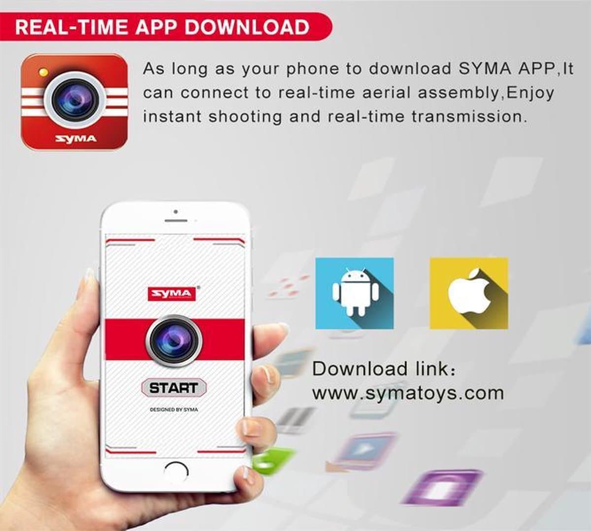 Syma X22W Live HD Camera fpv Mini Drone | App Control Functie thumbnail 5