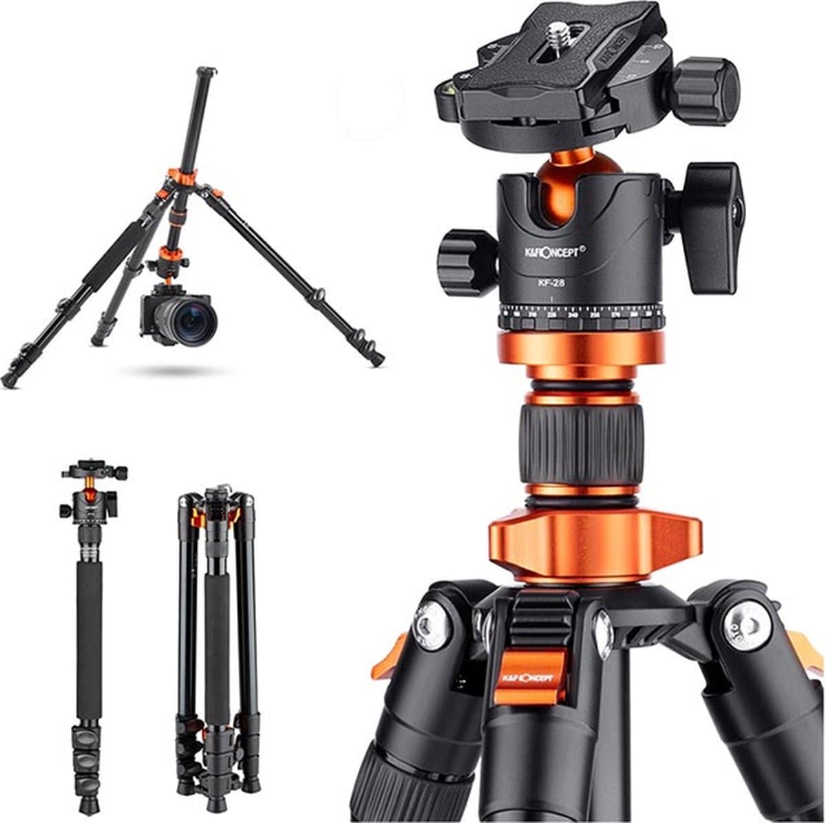 K&F K254A3 - Compact reisstatief met monopod optie