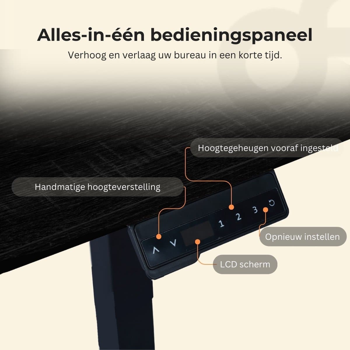 OfficeSense OS50 Zit Sta Bureau Elektrisch 120 x 60 CM - Verstelbaar in hoogte - Zwart Eiken Blad thumbnail 6