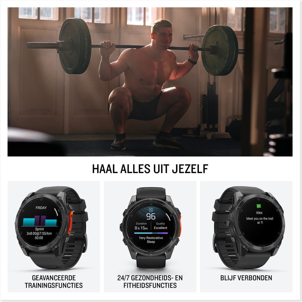 Garmin fenix 8 - 51mm - Multisport Smartwatch - AMOLED-Scherm - Donkergrijs/zwart thumbnail 8