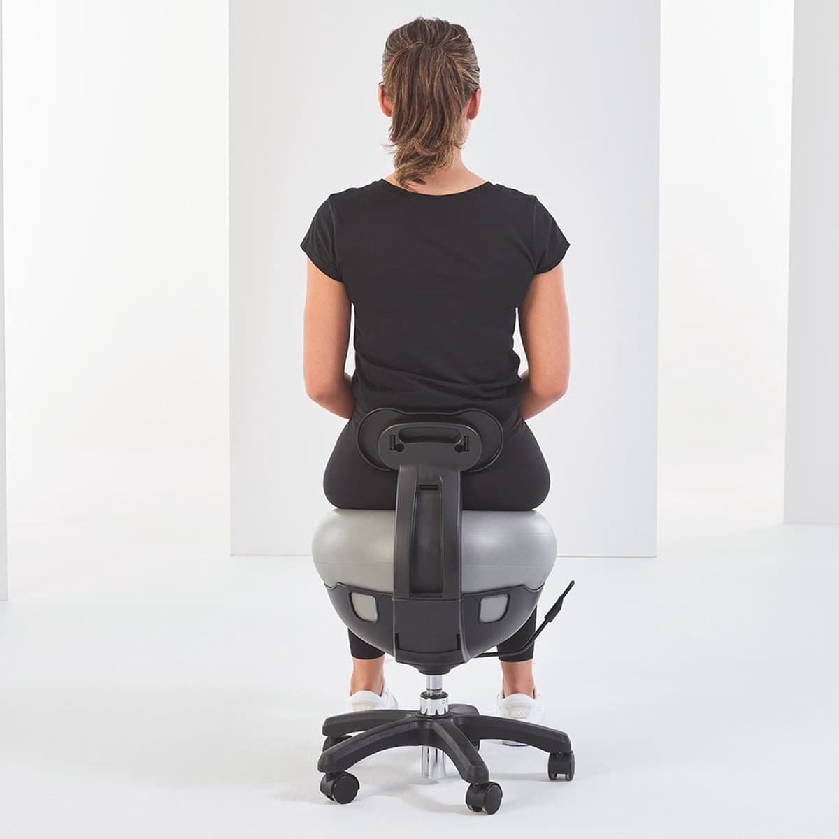 Mambo Max Verstelbare Balstoel - Ergonomische Zitbal voor Kantoor en Thuiswerken - Zwart/Grijs thumbnail 8