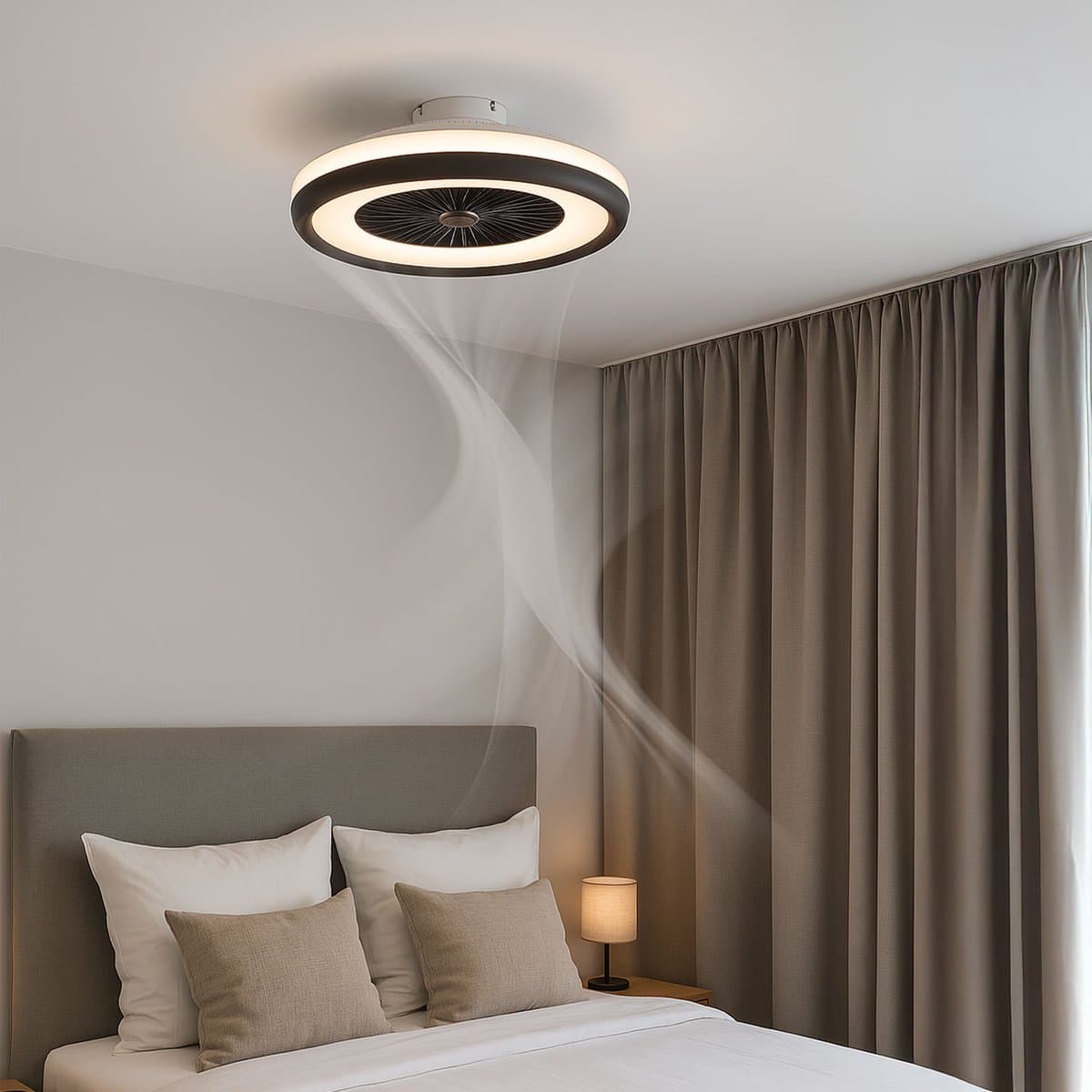 FlinQ LumiFan XL Ø60 cm Plafondventilator met Verlichting - Ventilator voor aan het Plafond - Ideaal voor op de Slaapkamer - Bestuurbaar met Afstandsbediening thumbnail 4