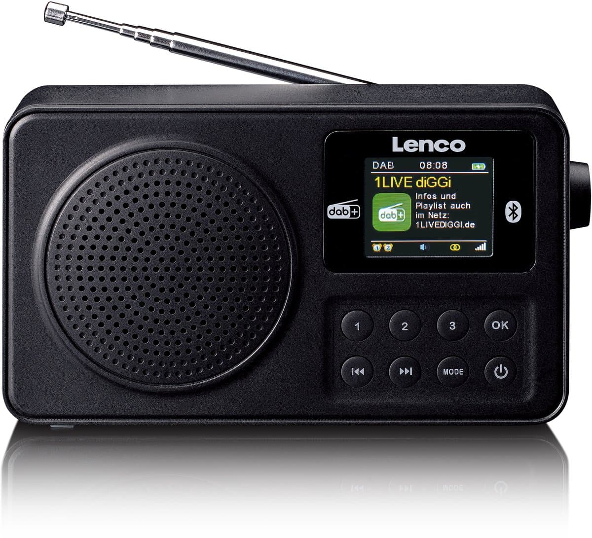 Lenco PDR-033BK - Draagbare DAB+ radio met Bluetooth - Oplaadbare Batterij - FM - Noodradio - 10 uur Accu - Zwart