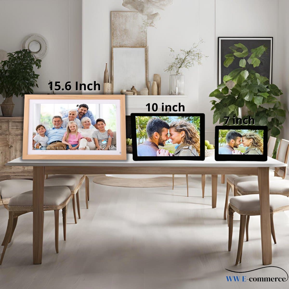 WessView Digitale Fotolijst 15.6 inch - WiFi & Frameo App - XL Ultra HD Fotokader - 32 GB Intern Geheugen - Touchscreen - Luxe Houten Frame thumbnail 7