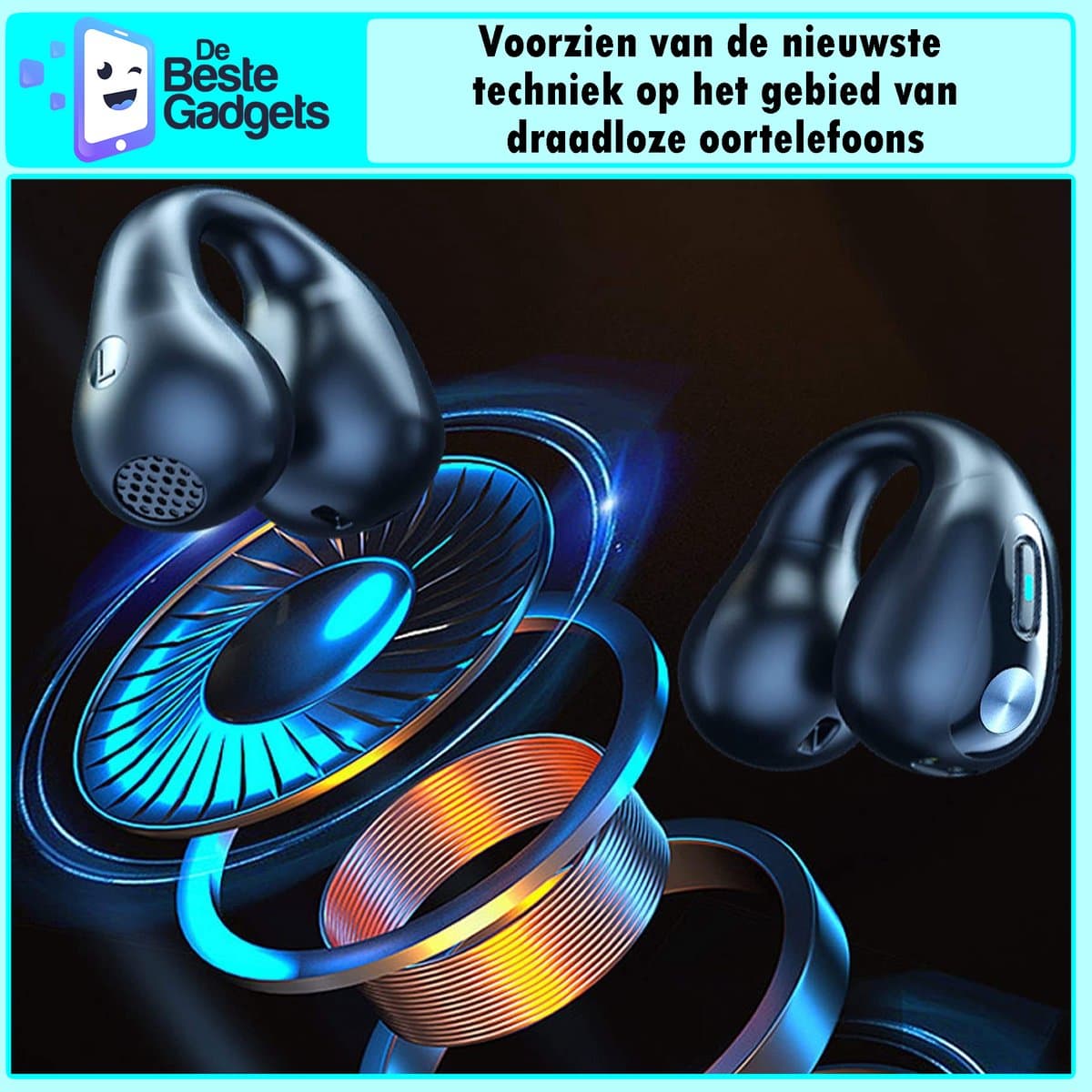 Onbekend Draadloze oordopjes met oorclip Kaki - Sport Bluetooth 5.3 thumbnail 7
