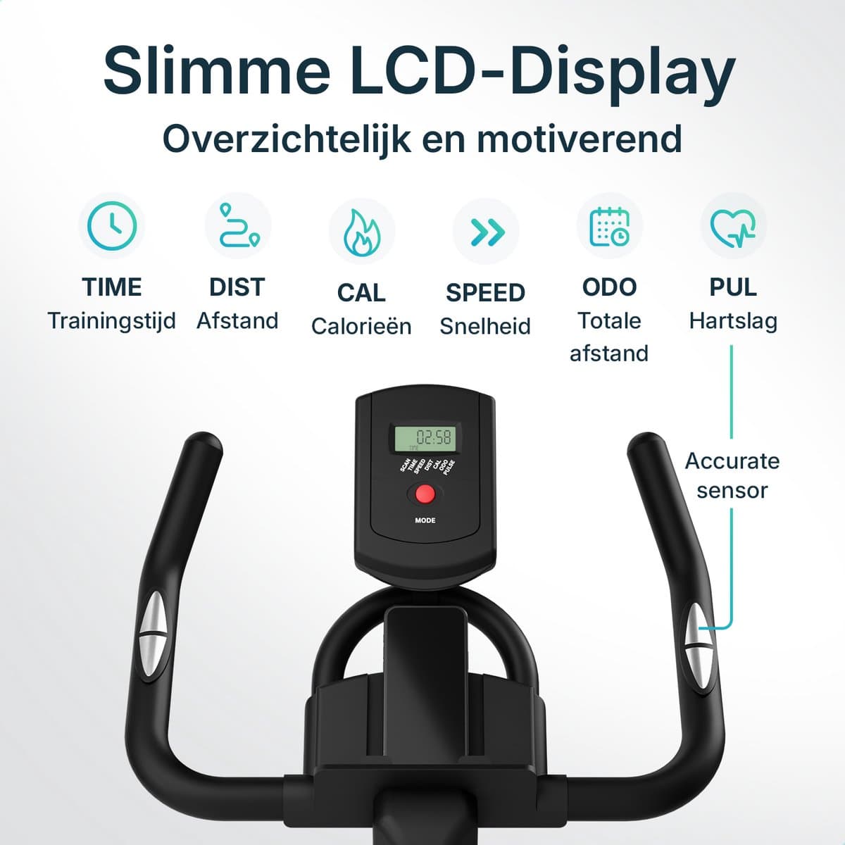Flowsense Hometrainer Velair One - Fitness Fiets - Home Trainer met Magnetische Weerstand - Hometrainers Spinningfiets - 3KG Vliegwiel - Incl. Tablethouder thumbnail 5