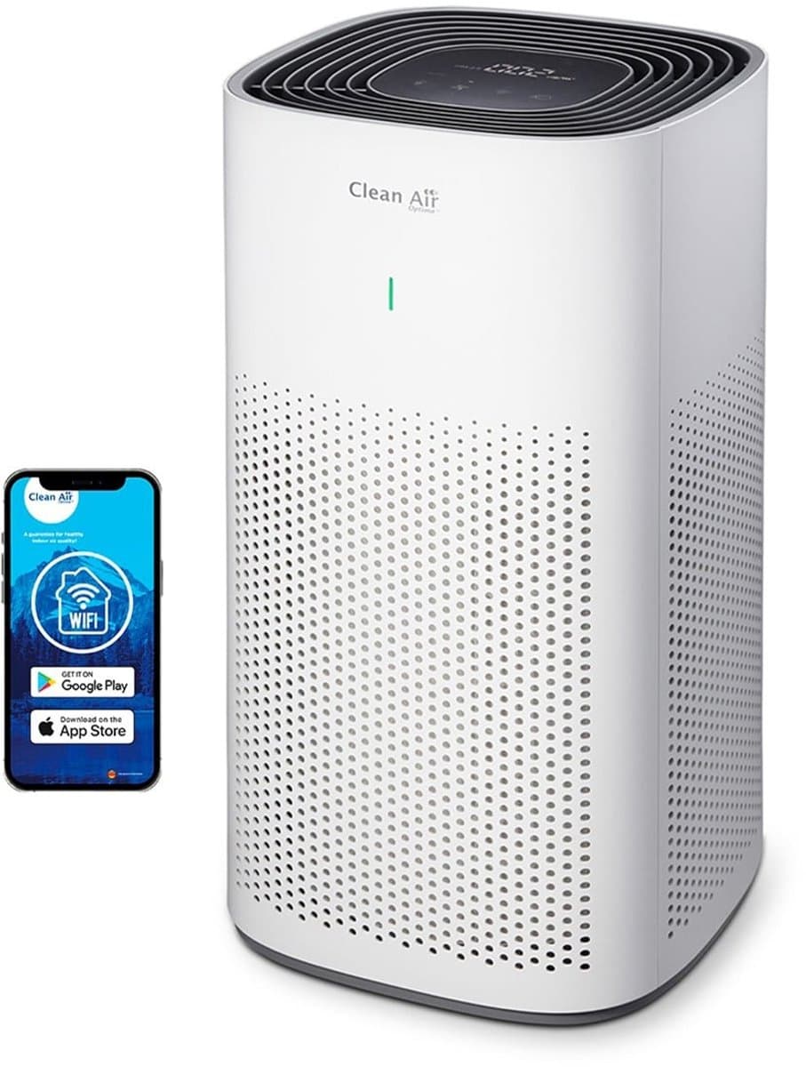 Clean Air Optima® CA-507 Smart - Intelligente HEPA Ionisator Luchtreiniger - 360° Airflow - Extreem stil met sleepmode! <10dB(A)!