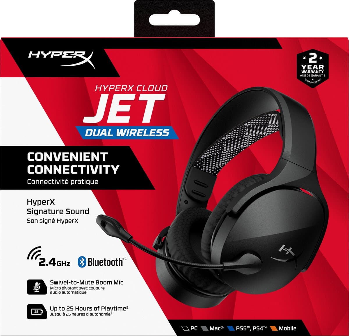 HyperX Cloud Jet - Draadloze Gaming Headset - Zwart - PS4/PS5, PC & Nintendo Switch thumbnail 7