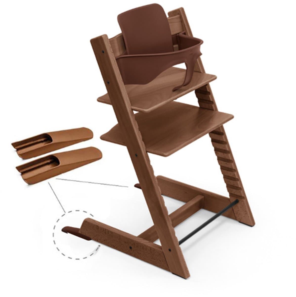 Stokke Tripp Trapp Kinderstoel - Warm Brown | Bundel met babyset en zwarte newbornset thumbnail 4