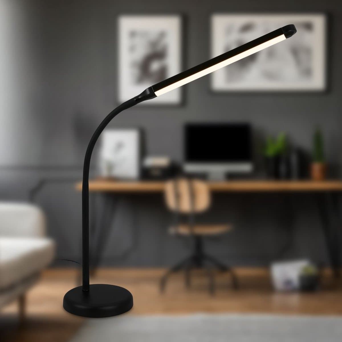 BRILONER Mura – LED Bureaulamp – tafellamp met touchbediening – dimbaar – warm wit licht – geheugenfunctie – zwart – 36.6x13x45.4 cm thumbnail 8