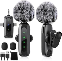 Productfoto van Vesfy 3-in-1 lavalier microfoonset (2 stuks)