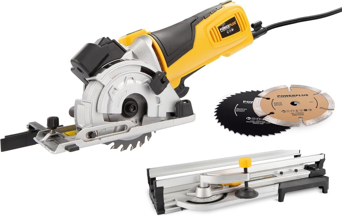 Powerplus POWX1365MB mini-invalzaag 600W met laser en verstekbasis - afbeelding 1