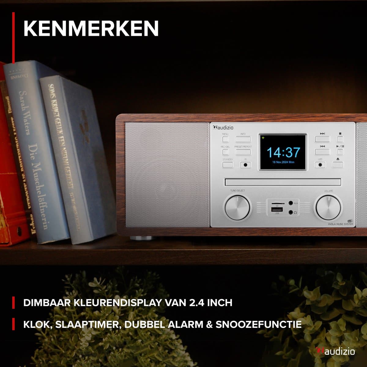 Internetradio - Audizio Avola alles-in-één radio met Bluetooth - DAB+/FM - CD speler - Zilver thumbnail 7