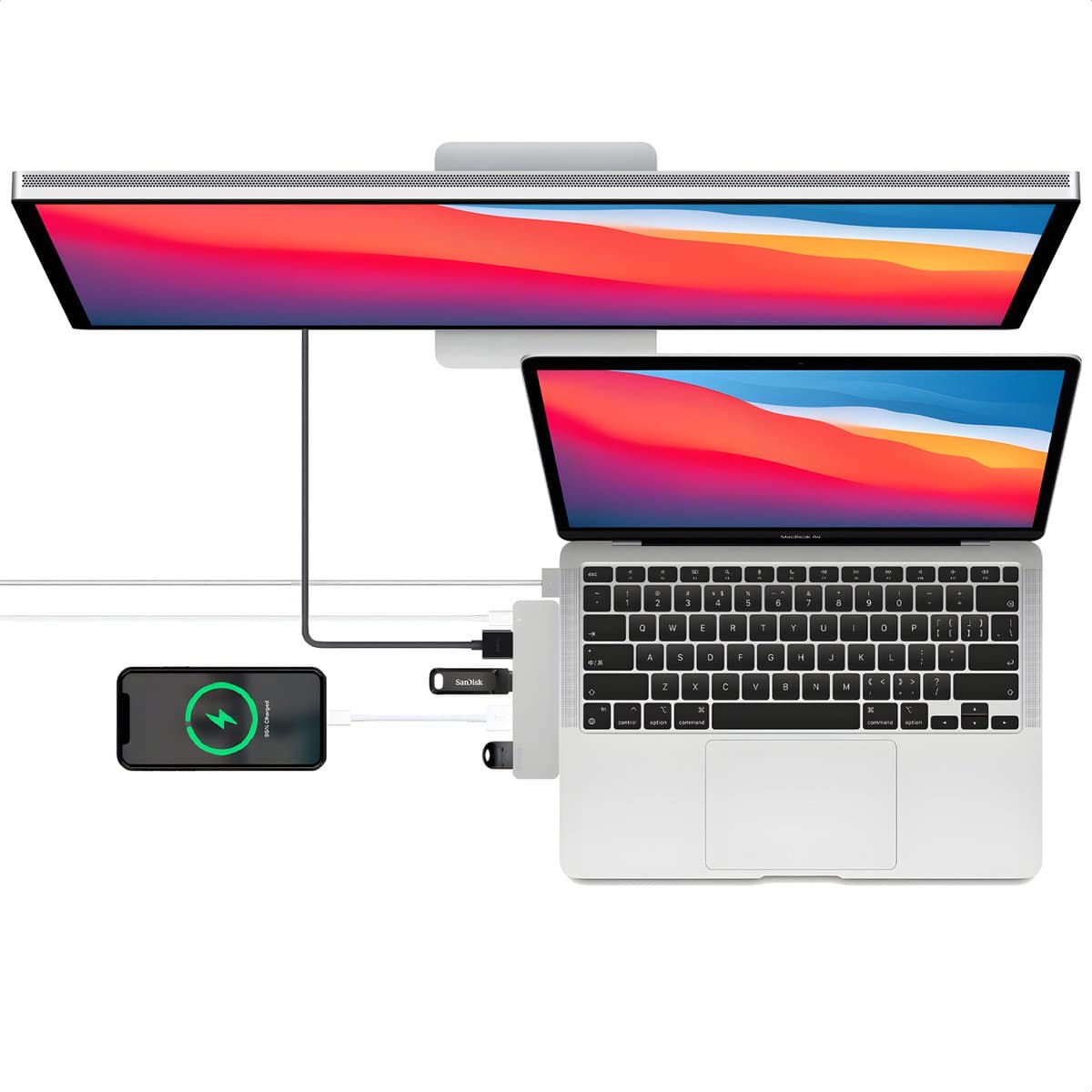 iMounts USB-C hub MacBook Air/Pro - HDMI - USB3.0 - Thunderbolt 3 - M1/M2/M3 - Zilver thumbnail 5