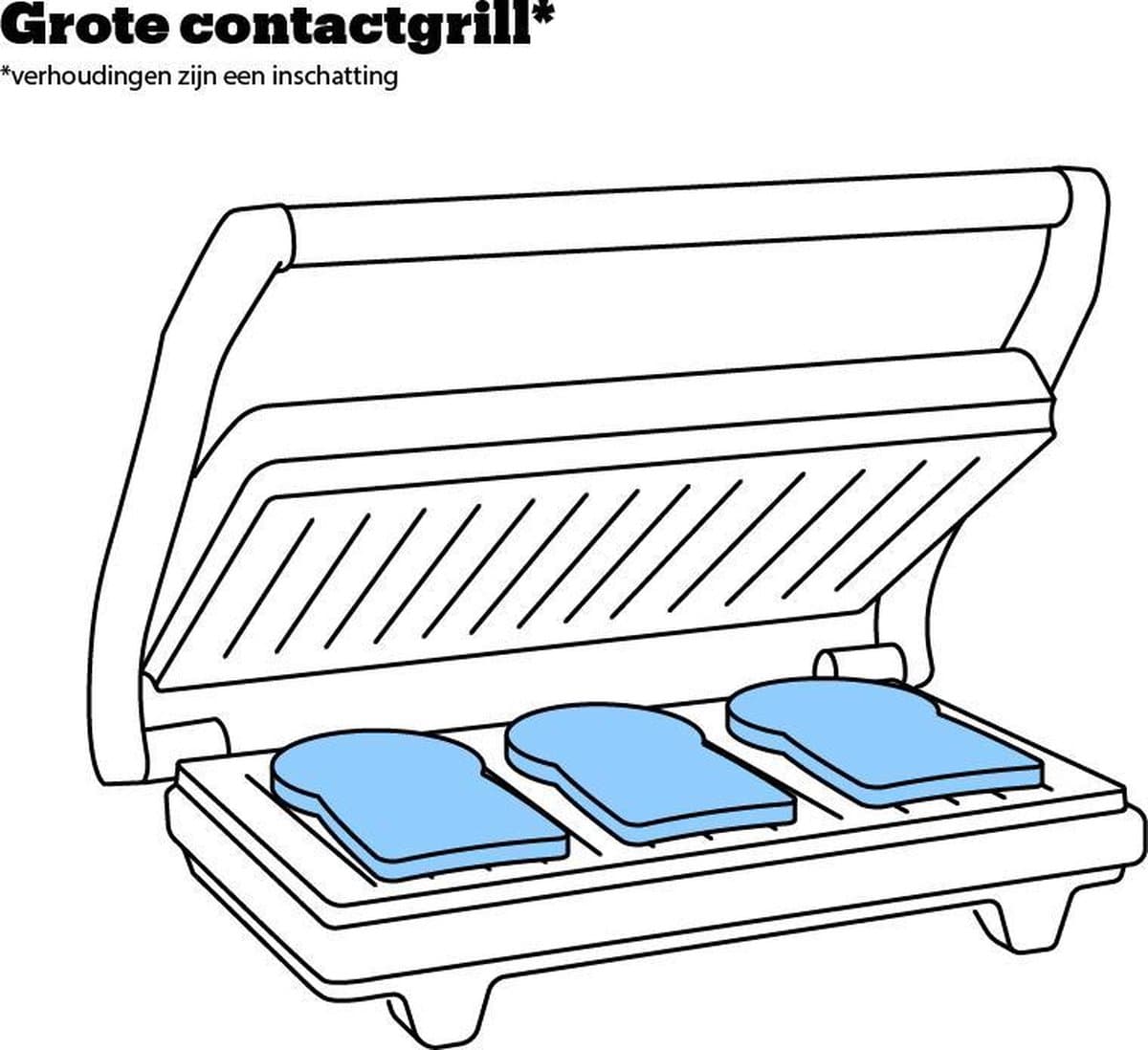 Tefal Inicio GC241D Contactgrill - Anti-aanbakplaten - Vet opvangbak - 2000W - RVS thumbnail 8