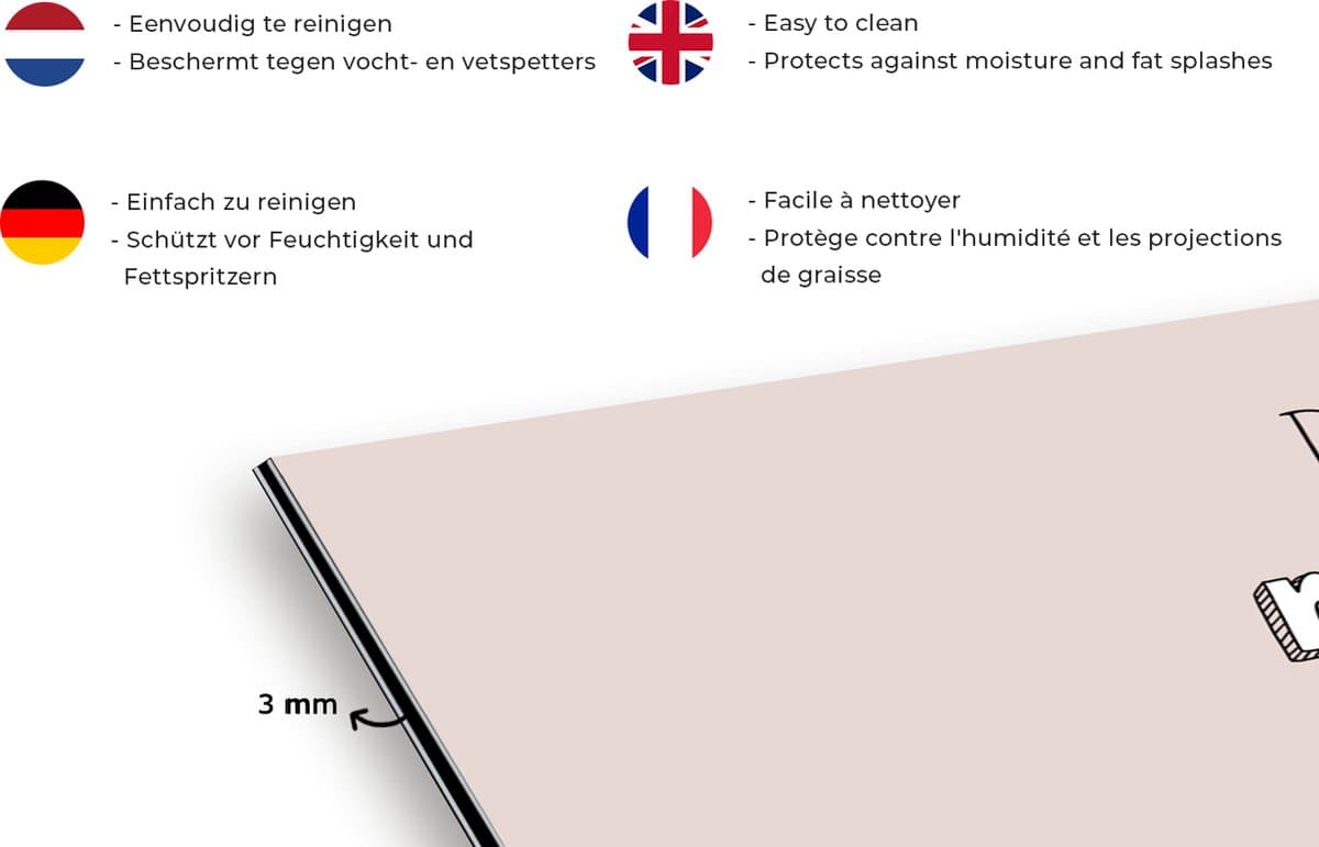 KitchenYeah Spatscherm 120x80 cm - Moederdag aluminium spatwand thumbnail 2