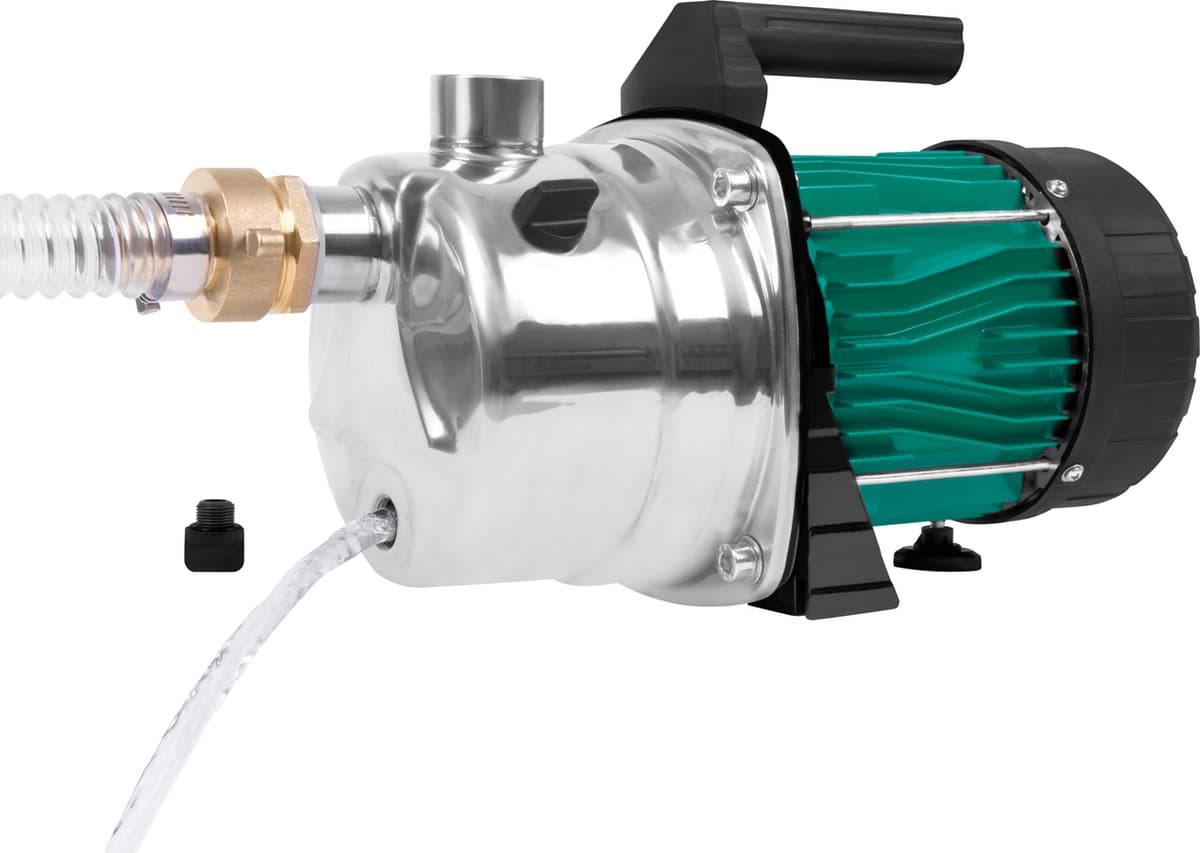 VONROC Beregeningspomp / Waterpomp 1000W - 3500l/h - RVS pomphuis - Voor besproeien van tuin/gazon thumbnail 2