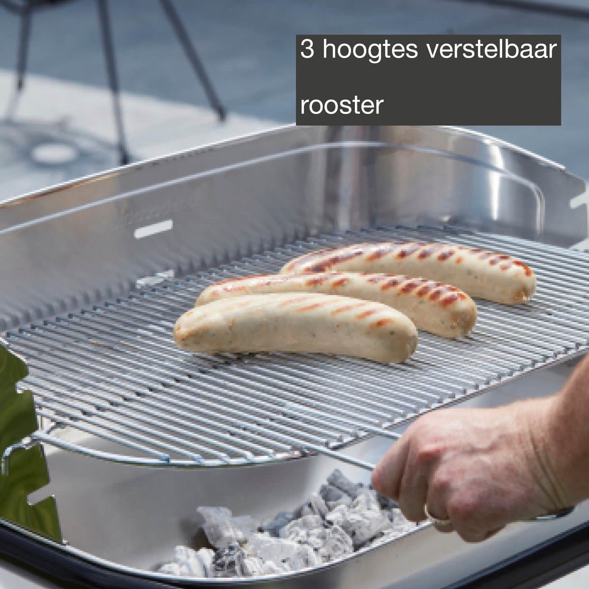 Barbecook Loewy 55 - Houtskool BBQ barbecue - Grilloppervlak 55x33cm - Incl. Windscherm, BBQ rooster en asopvangpot - RVS thumbnail 5