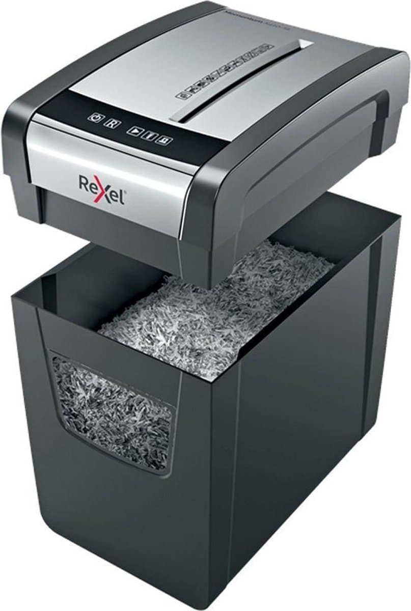 Rexel Momentum X410-SL Slimline Stille Papierversnipperaar - P4 Snippers - Tot 10 Vel - 23L - Zwart thumbnail 7