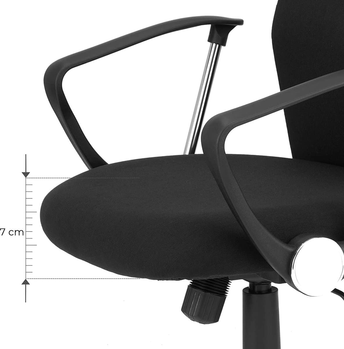 SONGMICS Bureaustoel - ergonomische vergaderstoel - draaibare zitting - gewatteerde zitting - in hoogte verstelbaar en kantelbaar - draagvermogen 120 kg - zwart thumbnail 4