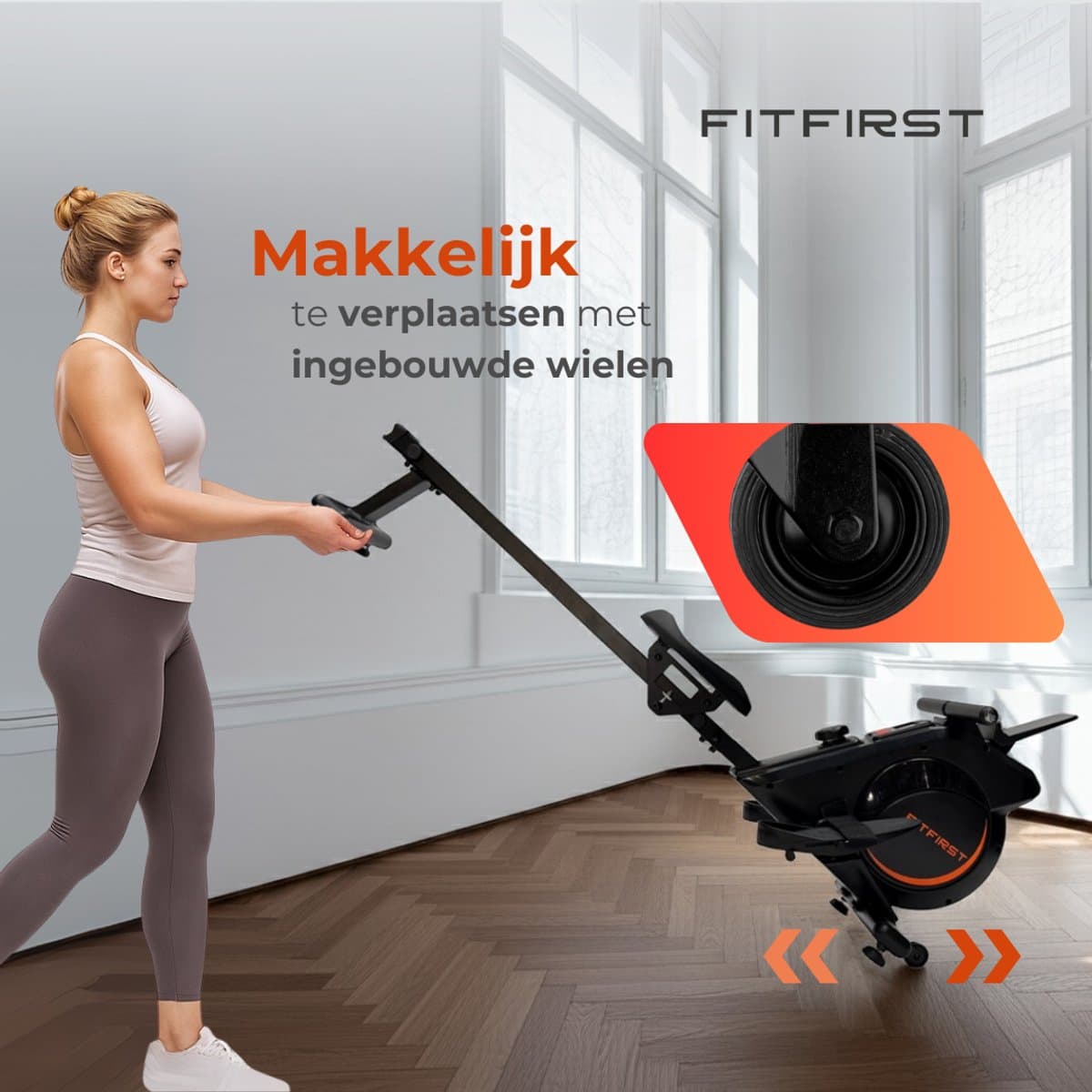 FitFirst Roeitrainer met Magnetische Weerstand | 16 Weerstanden | Makkelijk Verplaatsbaar Met Transportwielen | Fluisterstil Ontwerp | Roeimachine Magnetisch | Roeiapparaat Voor Thuis thumbnail 7