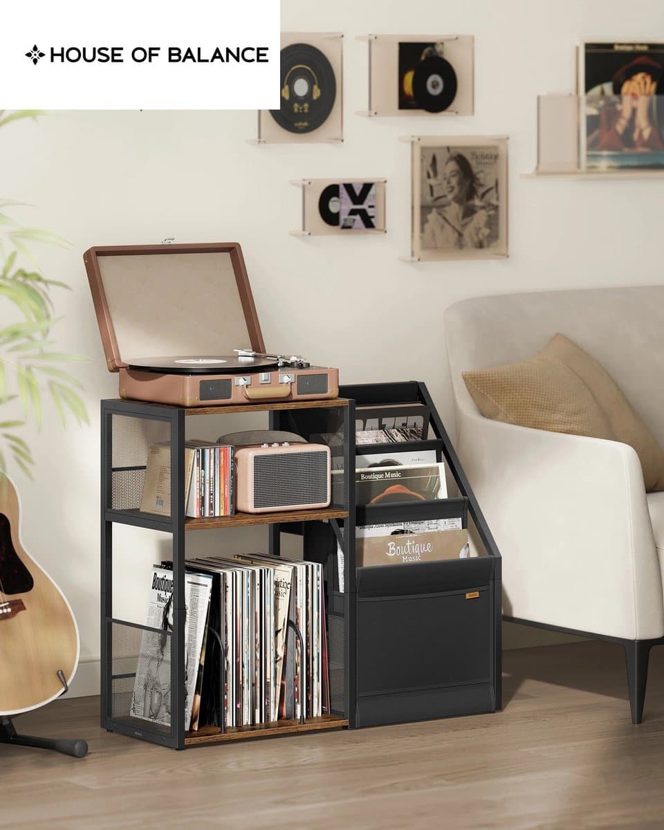 House of Balance LP Speler Meubel - Platenspeler meubel - Platenspelerkast - LP Kast - Vinylkast - LP opbergkast - 30×81×69 cm thumbnail 3