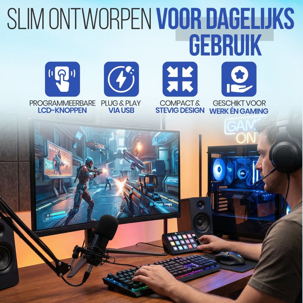 Uniluxe Stream Dock - 15 LCD-toetsen programmeerbare macro keyboard thumbnail 7