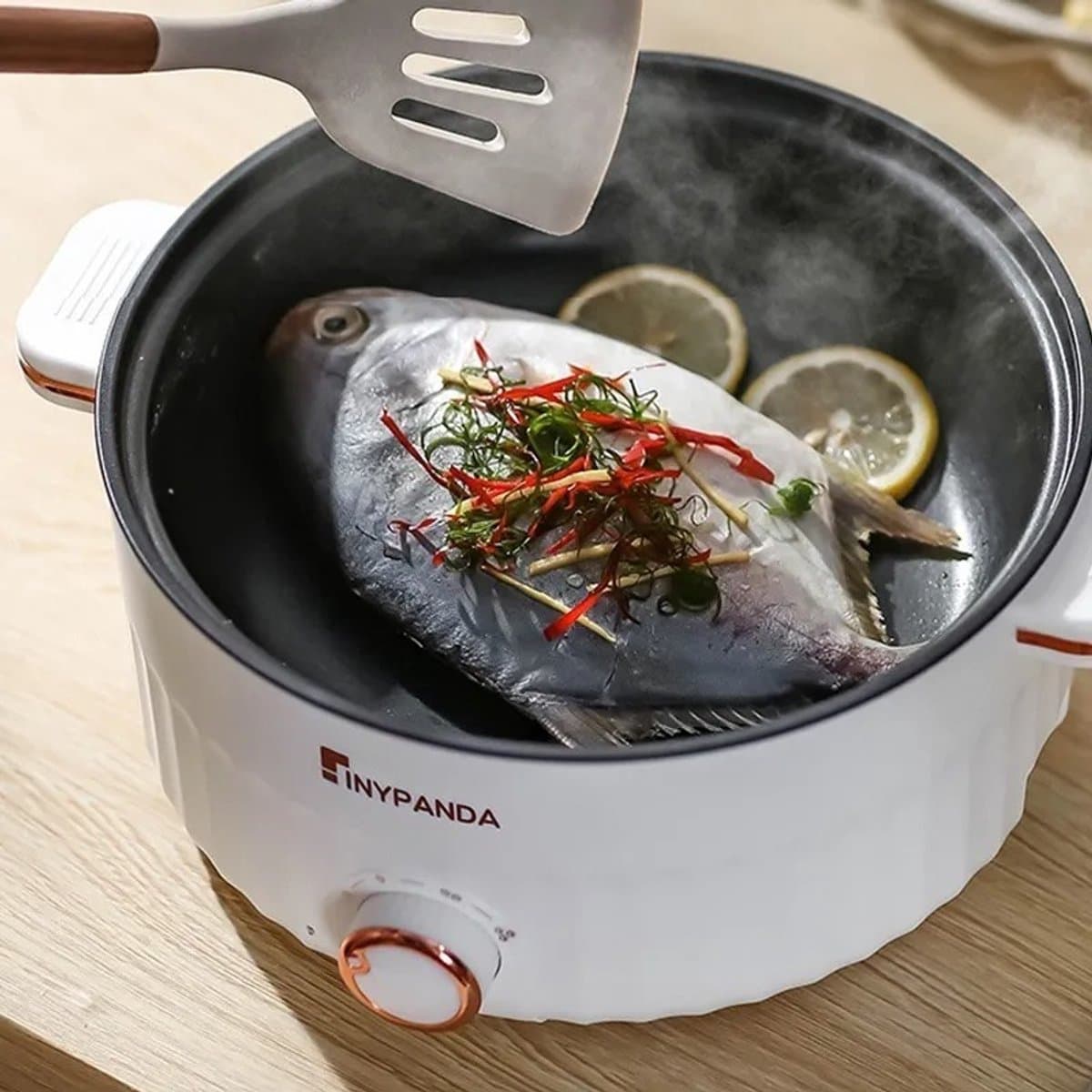 Multicooker – 3L – Hotpot – Hotpot Electrisch – Soepketel – Slowcooker – Soepmaker – Multicookers – Rijstkoker – Stoomkoker – Draagbare Elektrische Kookplaat – Mini Hot Pot Dubbellaags – Antiaanbak – Compact Keukenapparaat voor Thuis & Onderweg thumbnail 8