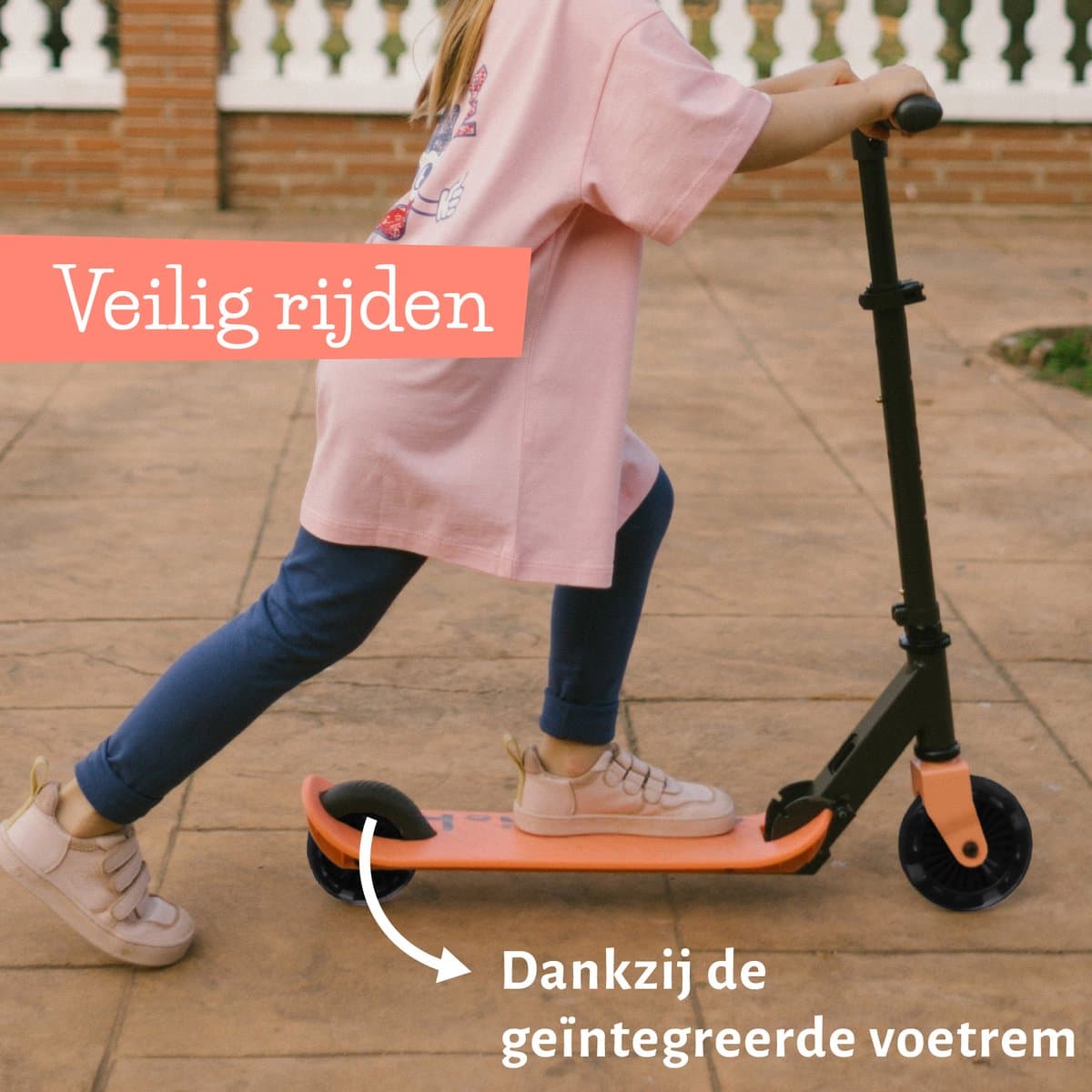 Chillafish Kinderstep jongen en meisje vanaf 5 jaar met voetrem - Oranje Roze - Step met verstelbaar stuur - Opvouwbaar en lichtgewicht met ABEC-5 wielen - Model Flexxi thumbnail 3