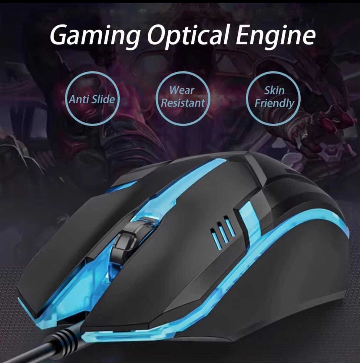 Gaming Muis RGB – V1 Bedrade USB Muis 1200 DPI – Ergonomische Optische Game Mouse – Voor PC, Laptop & Windows/Mac – Zwart thumbnail 3