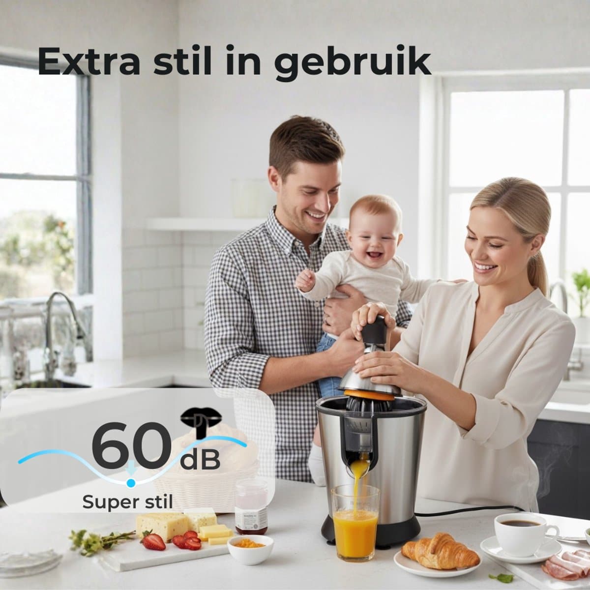 CoolHome CP26 Citruspers met hendel - Elektrische Sinaasappelpers en Citroenpers - Met uitloop en druppelstop - RVS thumbnail 4